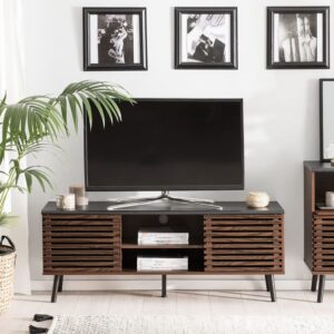 wohnli-moebel-suche-M22116316-1 TV-Möbel Schwarz 40x54x140cm Spanplatte Braun Beliani Möbel Wohnzimmermöbel TV-Möbel