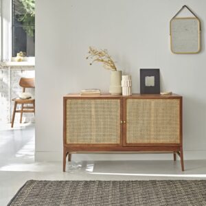 wohnli-moebel-suche-M22116583-1 Buffet aus massivem Akazienholz 120 cm 120x75x120cm Holz Braun BERAH GETAH Möbel Esszimmermöbel Sideboards, Highboards & niedrige Anrichten