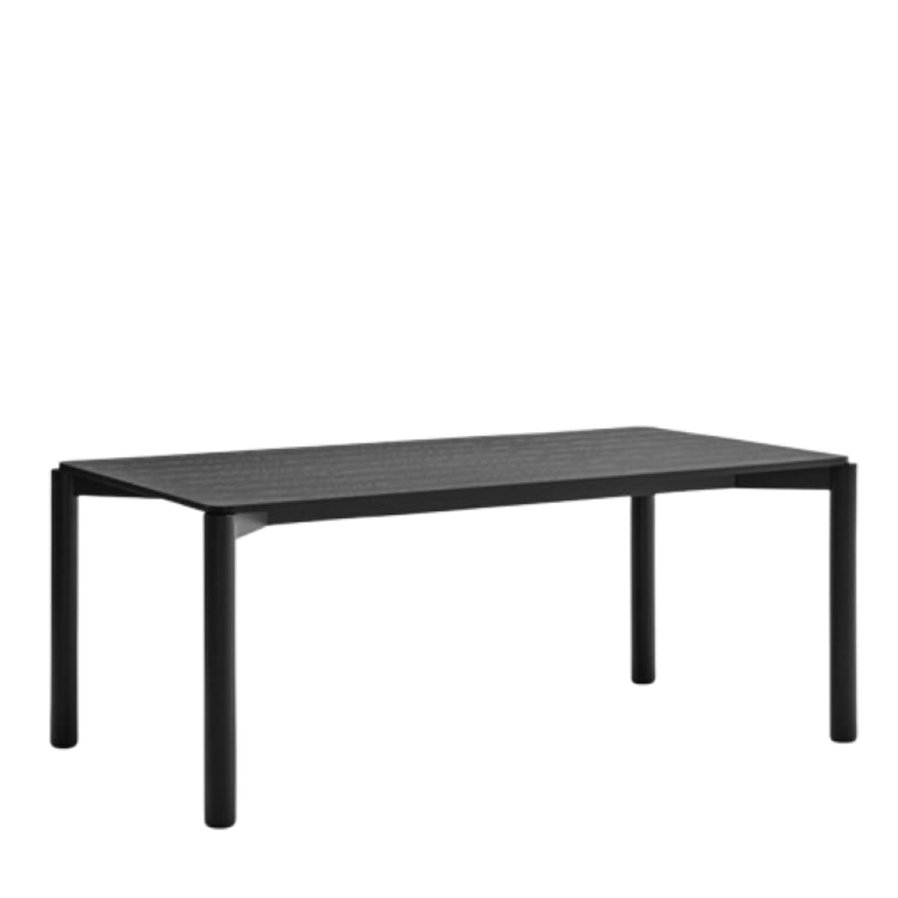 Wohnli Möbelsuche - 6-Sitzer-Tisch aus schwarzem Holz 180x100 cm