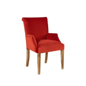 wohnli-moebel-suche-M22118671 Wohnli Möbelsuche - Holz- und Samttischstuhl Ziegelrot
