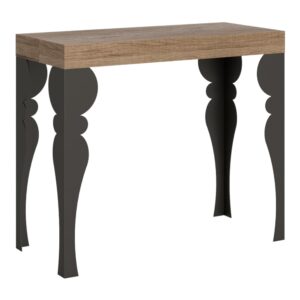 wohnli-moebel-suche-M22120589 Wohnli Möbelsuche - Ausziehbarer Konsolentisch 90x40/196cm in Holzoptik Eiche Natur