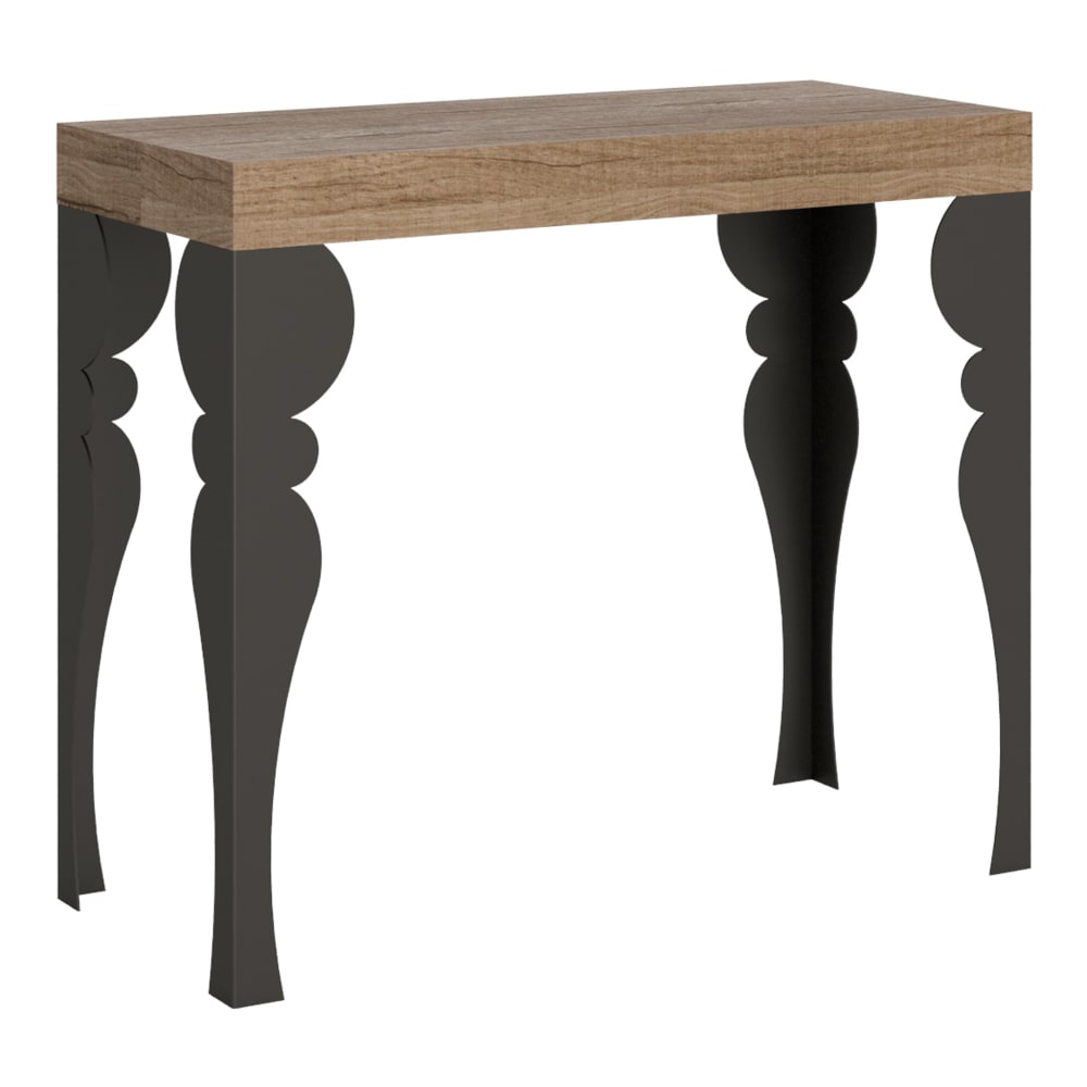 wohnli-moebel-suche-M22120589 Wohnli Möbelsuche - Ausziehbarer Konsolentisch 90x40/196cm in Holzoptik Eiche Natur