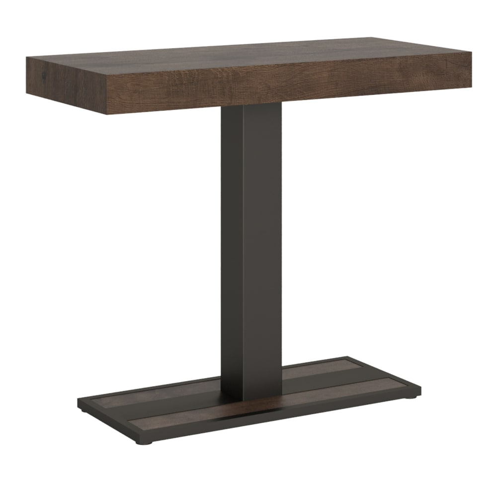 wohnli-moebel-suche-M22120851 Wohnli Möbelsuche - Ausziehbarer Konsolentisch 90x40/300cm in Holzoptik Nussbaum
