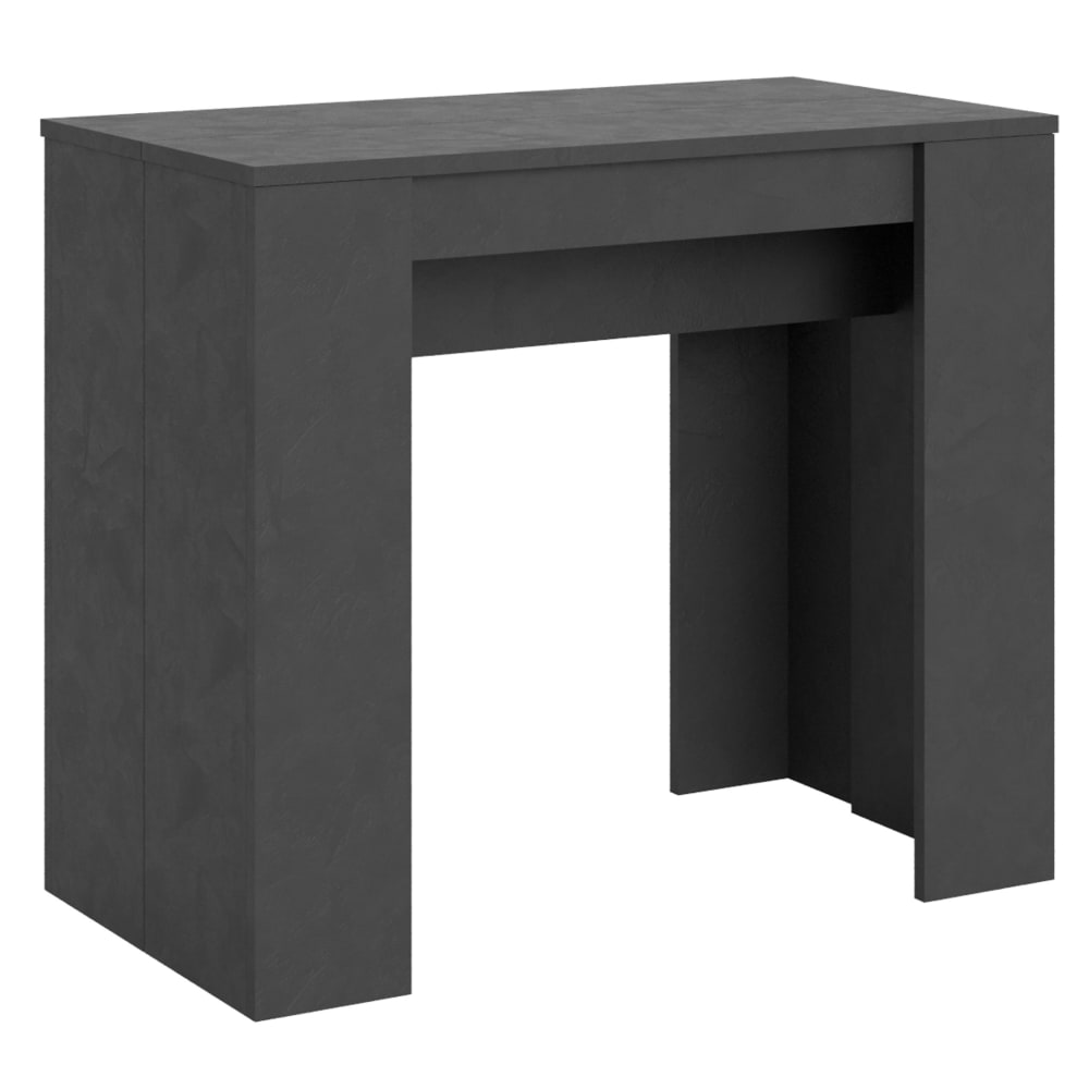 Wohnli Möbelsuche - Ausziehbarer Konsolentisch 90x48/204cm in Holzoptik Grau gespachtelt