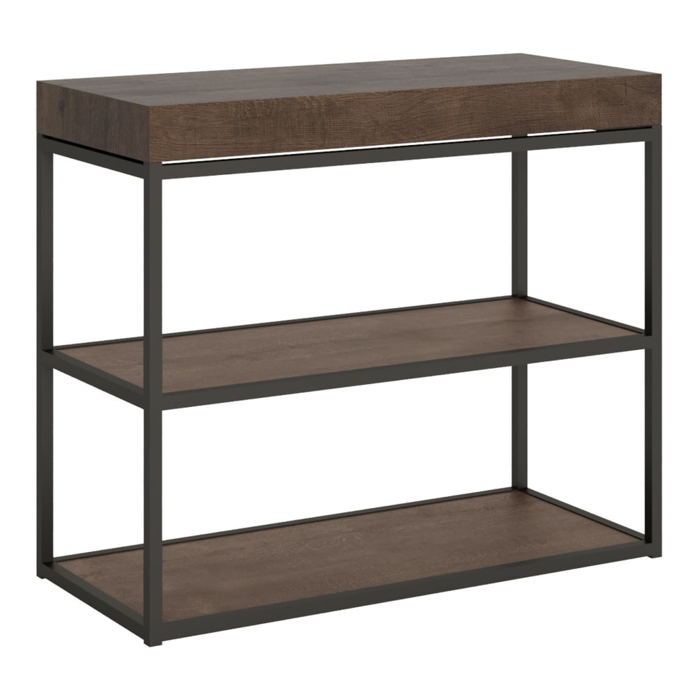 wohnli-moebel-suche-M22120908 Wohnli Möbelsuche - Ausziehbarer Konsolentisch 90x40/300cm in Holzoptik Nussbaum