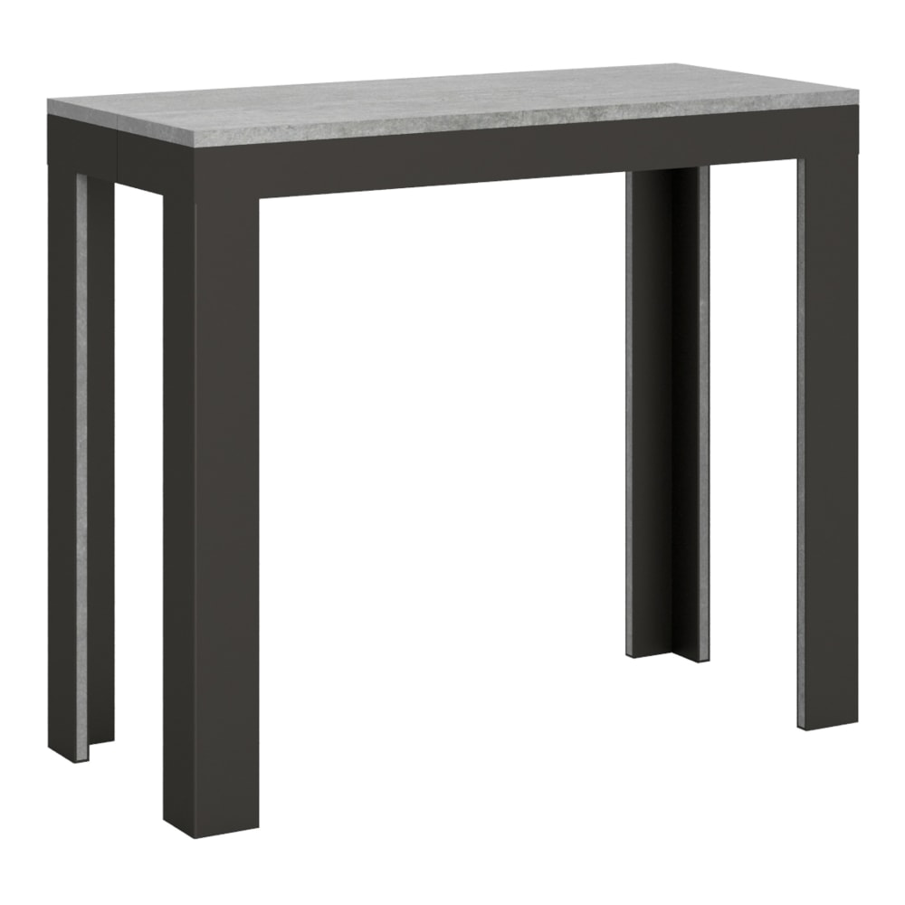 wohnli-moebel-suche-M22121241 Wohnli Möbelsuche - Ausziehbarer Konsolentisch 90x40/196cm in Holzoptik Zementgrau