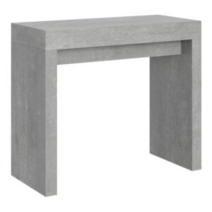 Wohnli Möbelsuche - Ausziehbarer Konsolentisch 90x40/196cm in Holzoptik Zementgrau