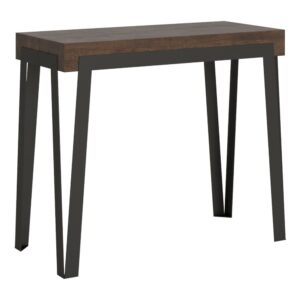 wohnli-moebel-suche-M22121274 Wohnli Möbelsuche - Ausziehbarer Konsolentisch 90x40/300cm in Holzoptik Nussbaum