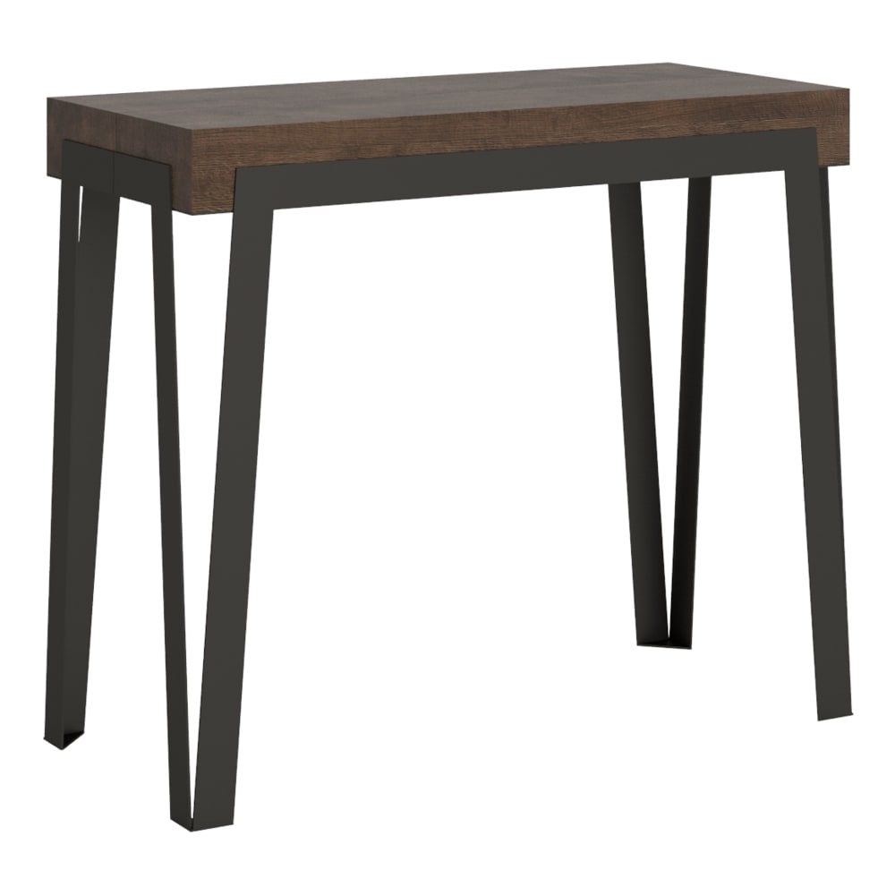 wohnli-moebel-suche-M22121274 Wohnli Möbelsuche - Ausziehbarer Konsolentisch 90x40/300cm in Holzoptik Nussbaum