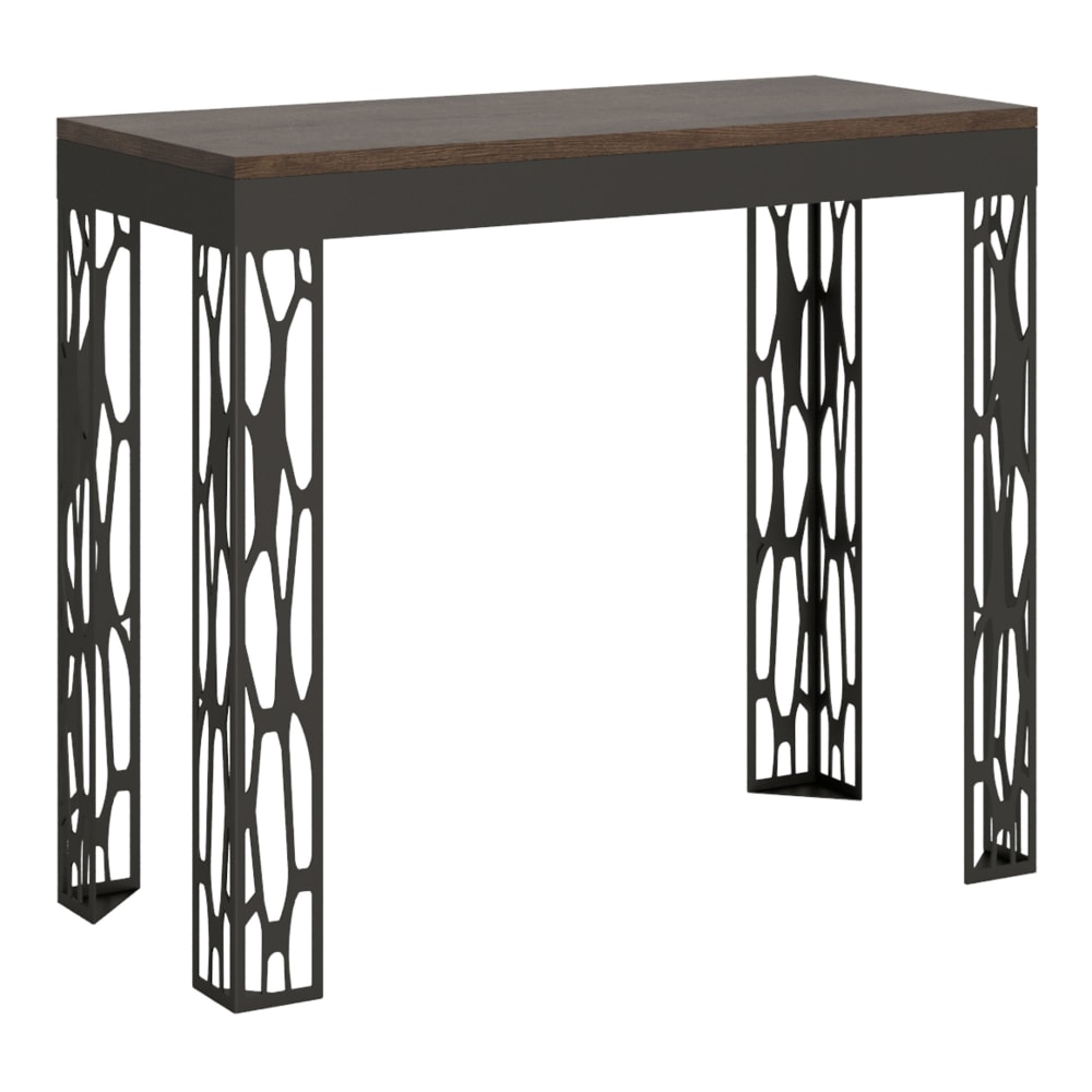 wohnli-moebel-suche-M22121284 Wohnli Möbelsuche - Ausziehbarer Konsolentisch 90x40/196cm in Holzoptik Nussbaum