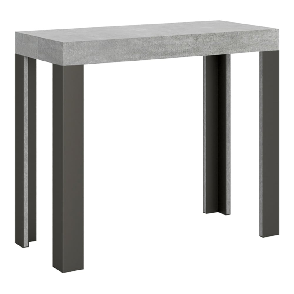 wohnli-moebel-suche-M22121296 Wohnli Möbelsuche - Ausziehbarer Konsolentisch 90x40/300cm in Holzoptik Zementgrau