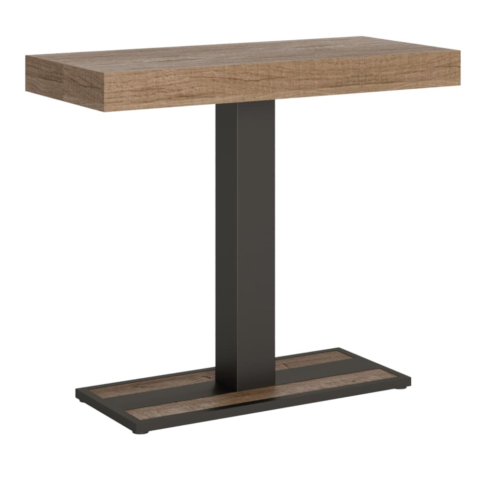 wohnli-moebel-suche-M22121311 Wohnli Möbelsuche - Ausziehbarer Konsolentisch 90x40/300cm in Holzoptik Eiche Natur