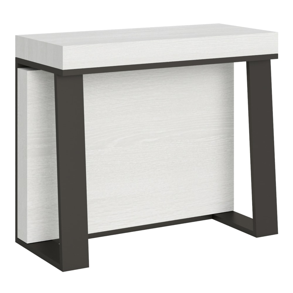 wohnli-moebel-suche-M22121427 Wohnli Möbelsuche - Ausziehbarer Konsolentisch 90x40/288cm in Holzoptik Esche weiß