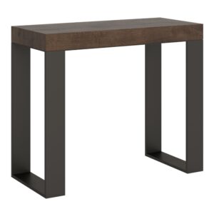 Wohnli Möbelsuche - Ausziehbarer Konsolentisch 90x40/196cm in Holzoptik Nussbaum