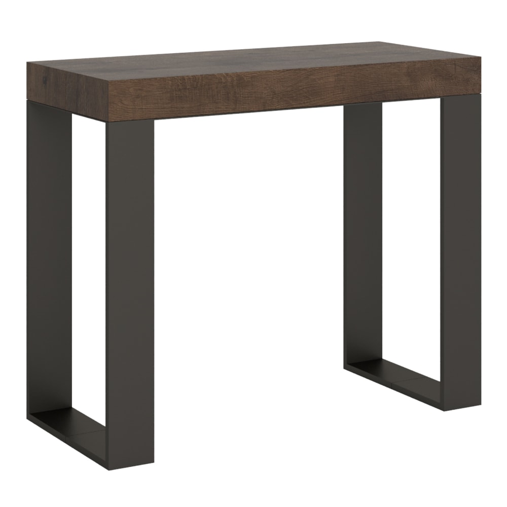 wohnli-moebel-suche-M22121437 Wohnli Möbelsuche - Ausziehbarer Konsolentisch 90x40/196cm in Holzoptik Nussbaum