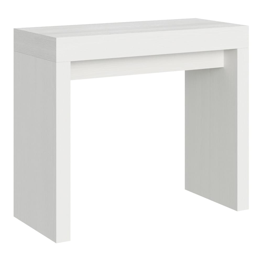 wohnli-moebel-suche-M22121439 Wohnli Möbelsuche - Ausziehbarer Konsolentisch 90x40/196cm in Holzoptik Esche weiß