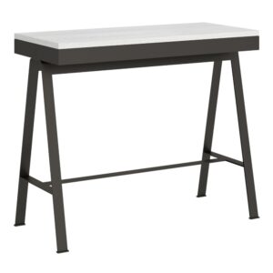 Wohnli Möbelsuche - Ausziehbarer Konsolentisch 90x40/196cm in Holzoptik Esche weiß