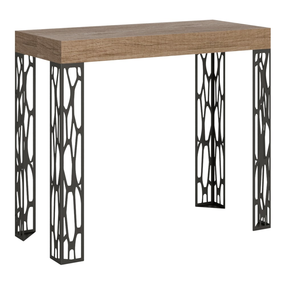 wohnli-moebel-suche-M22121459 Wohnli Möbelsuche - Ausziehbarer Konsolentisch 90x40/300cm in Holzoptik Eiche Natur