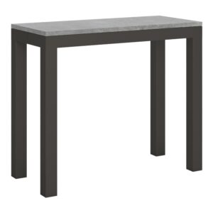 wohnli-moebel-suche-M22121492 Wohnli Möbelsuche - Ausziehbarer Konsolentisch 90x40/300cm in Holzoptik Zementgrau