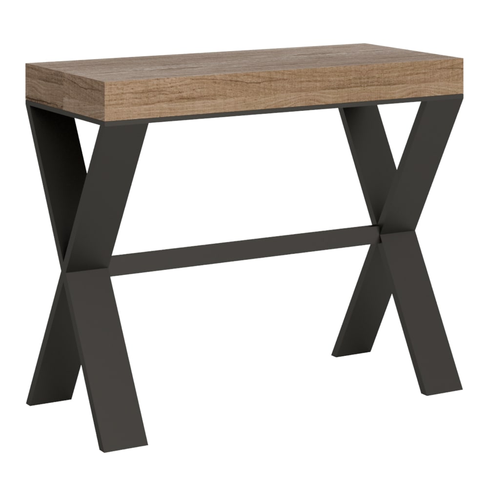wohnli-moebel-suche-M22121506 Wohnli Möbelsuche - Ausziehbarer Konsolentisch 90x40/196cm in Holzoptik Eiche Natur