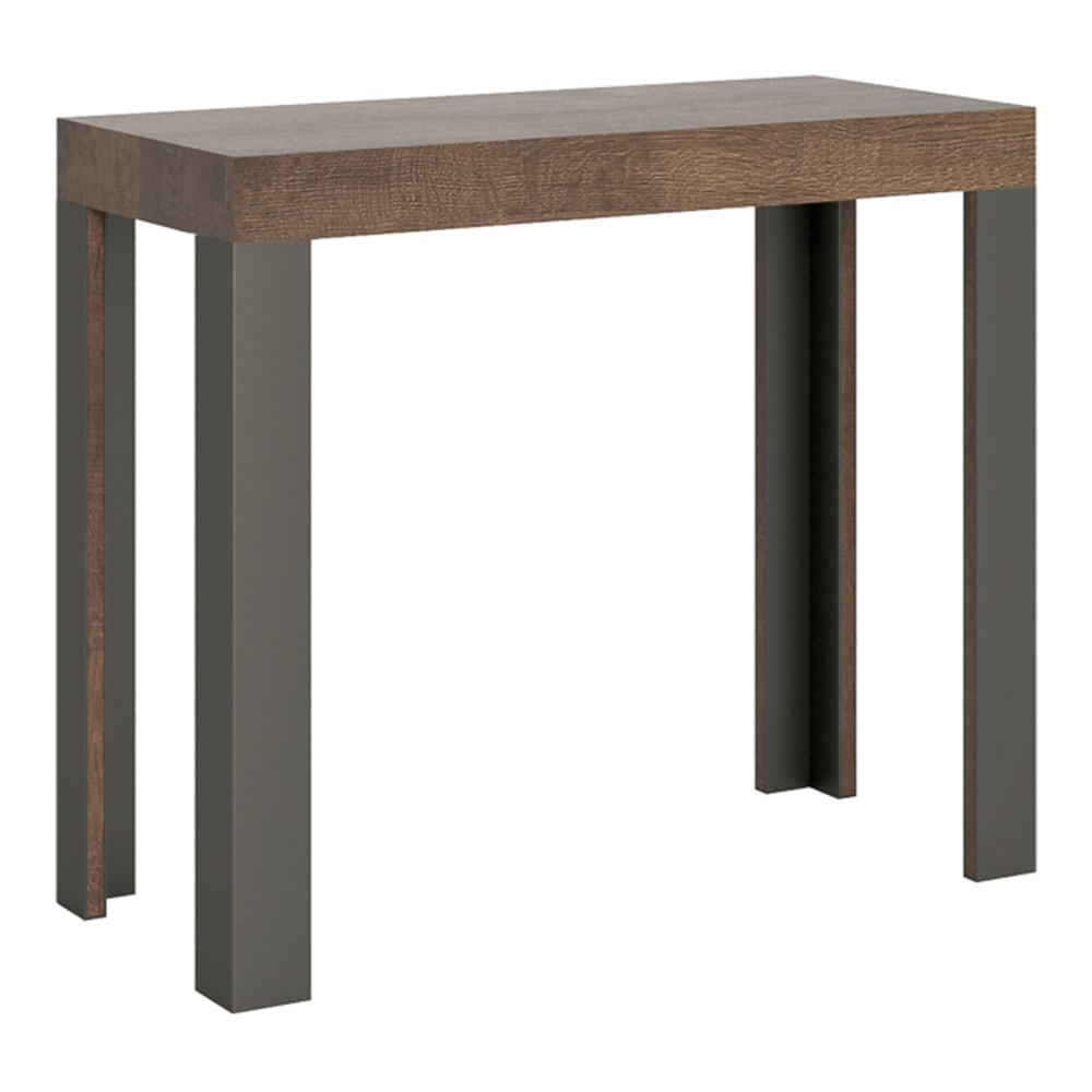 wohnli-moebel-suche-M22121622 Wohnli Möbelsuche - Ausziehbarer Konsolentisch 90x40/300cm in Holzoptik Nussbaum