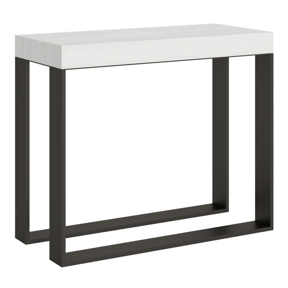 wohnli-moebel-suche-M22121630 Wohnli Möbelsuche - Ausziehbarer Konsolentisch 90x40/196cm in Holzoptik Esche weiß