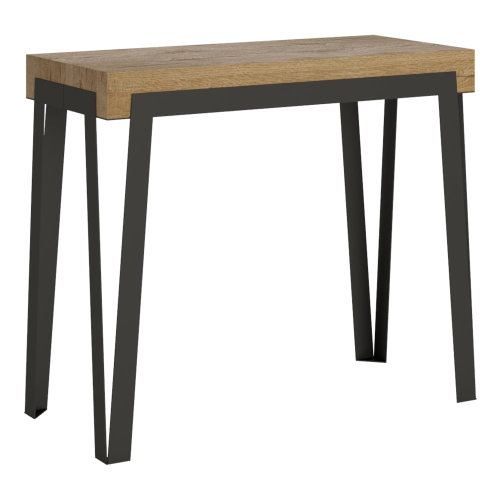 Wohnli Möbelsuche - Ausziehbarer Konsolentisch 90x40/300cm in Holzoptik Eiche Natur
