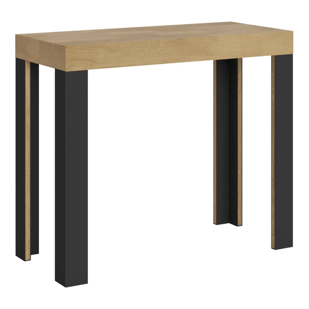Wohnli Möbelsuche - Ausziehbarer Konsolentisch 90x40/300cm in Holzoptik Eiche Natur