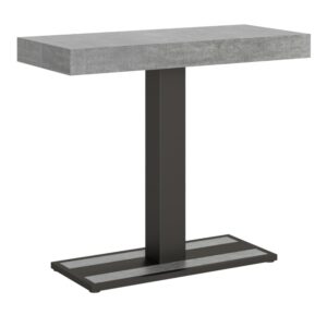 Wohnli Möbelsuche - Ausziehbarer Konsolentisch 90x40/196cm in Holzoptik Zementgrau