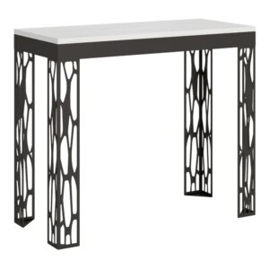 wohnli-moebel-suche-M22121648 Wohnli Möbelsuche - Ausziehbarer Konsolentisch 90x40/300cm in Holzoptik Esche weiß