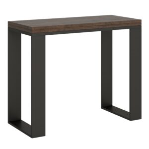 Wohnli Möbelsuche - Klappbarer Konsolentisch 90x45/90cm in Holzoptik Nussbaumbraun