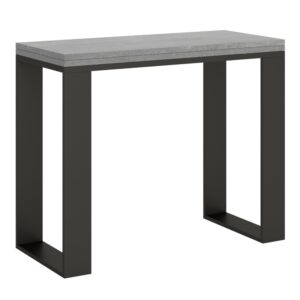 Wohnli Möbelsuche - Klappbarer Konsolentisch 90x45/90cm in Holzoptik Zementgrau