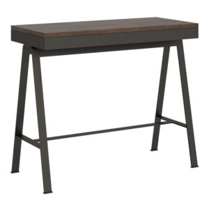 Wohnli Möbelsuche - Ausziehbarer Konsolentisch 90x40/196cm in Holzoptik Nussbaum