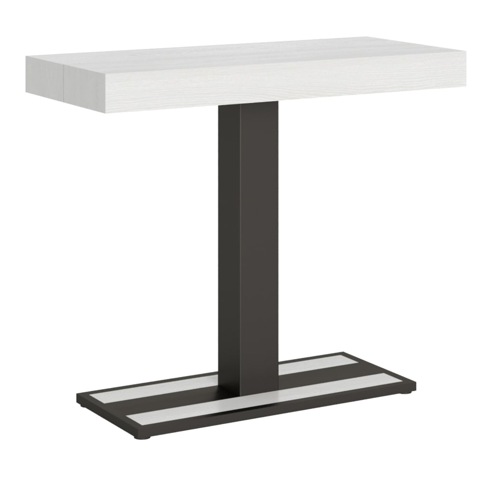 wohnli-moebel-suche-M22121675 Wohnli Möbelsuche - Ausziehbarer Konsolentisch 90x40/196cm in Holzoptik Esche weiß