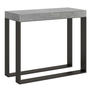 wohnli-moebel-suche-M22121694 Wohnli Möbelsuche - Ausziehbarer Konsolentisch 90x40/300cm in Holzoptik Zementgrau
