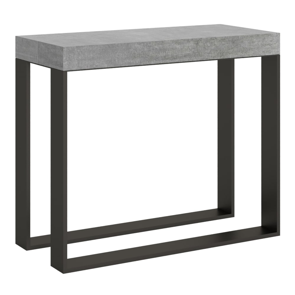 Wohnli Möbelsuche - Ausziehbarer Konsolentisch 90x40/300cm in Holzoptik Zementgrau