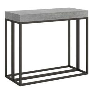 wohnli-moebel-suche-M22121707 Wohnli Möbelsuche - Ausziehbarer Konsolentisch 90x40/300cm in Holzoptik Zementgrau
