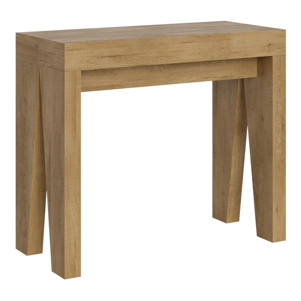 wohnli-moebel-suche-M22121709 Wohnli Möbelsuche - Ausziehbarer Konsolentisch 90x40/300cm in Holzoptik Eiche Natur