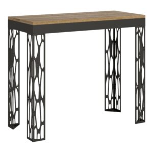wohnli-moebel-suche-M22121927 Wohnli Möbelsuche - Ausziehbarer Konsolentisch 90x40/196cm in Holzoptik Eiche Natur