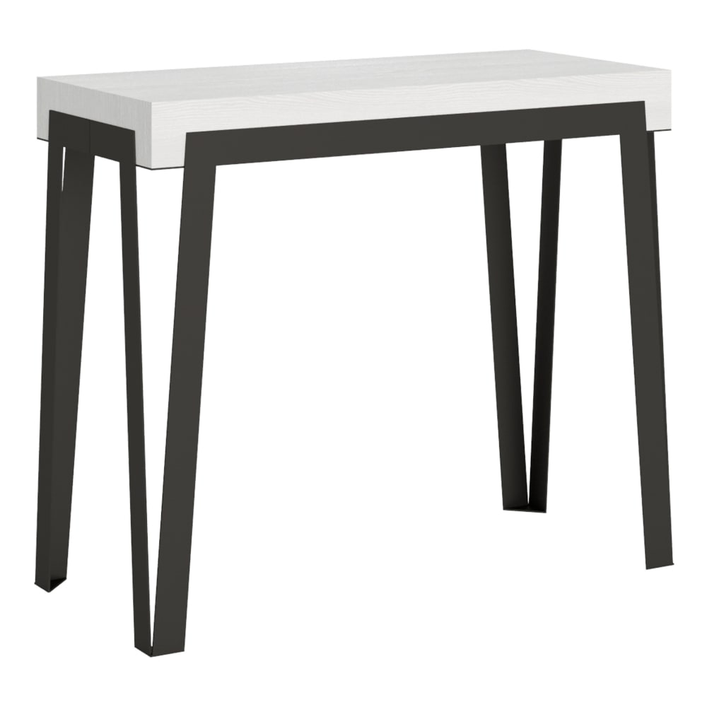 wohnli-moebel-suche-M22121928 Wohnli Möbelsuche - Ausziehbarer Konsolentisch 90x40/300cm in Holzoptik Esche weiß