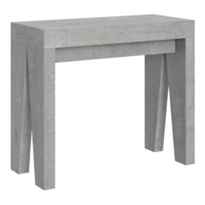 Wohnli Möbelsuche - Ausziehbarer Konsolentisch 90x40/196cm in Holzoptik Zementgrau