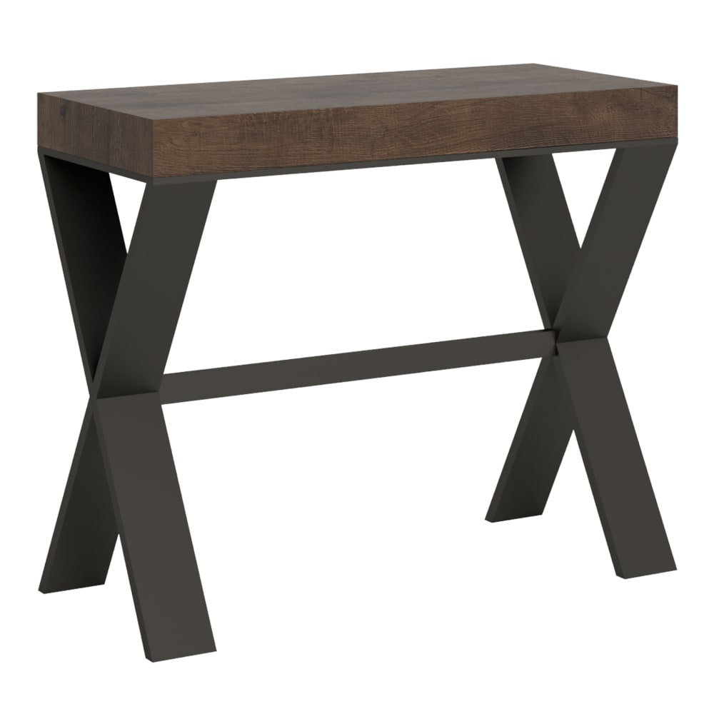 wohnli-moebel-suche-M22121959 Wohnli Möbelsuche - Ausziehbarer Konsolentisch 90x40/196cm in Holzoptik Nussbaum