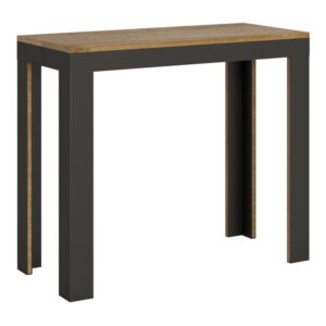 wohnli-moebel-suche-M22121963 Wohnli Möbelsuche - Ausziehbarer Konsolentisch 90x40/196cm in Holzoptik Eiche Natur