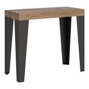 wohnli-moebel-suche-M22121966 Wohnli Möbelsuche - Ausziehbarer Konsolentisch 90x40/196cm in Holzoptik Eiche Natur