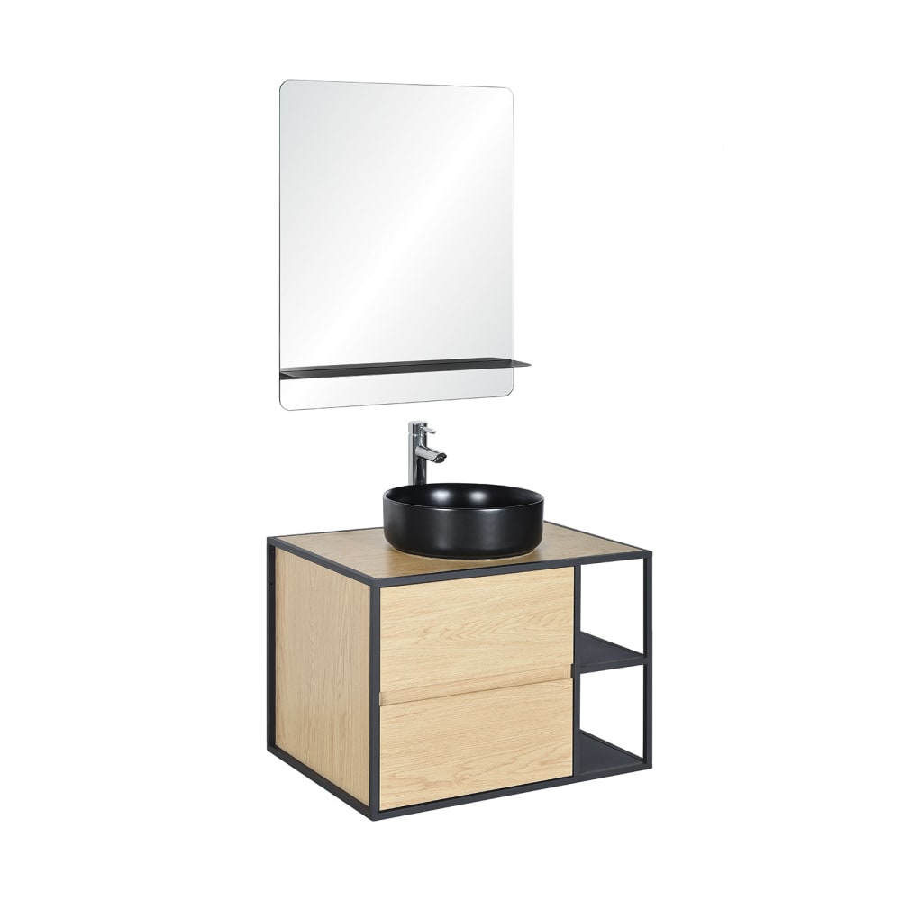 wohnli-moebel-suche-M22122978 Wohnli Möbelsuche - Einzelwaschtisch-Unterschrank 70 cm + Waschbecken + Spiegel