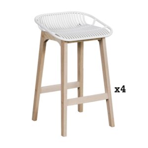wohnli-moebel-suche-M22123088-1 Lot de chaises d'îlot et bar en chêne et assise plastique 65cm 45x65x43cm Holz Weiß Mob In Möbel Esszimmermöbel Barhocker