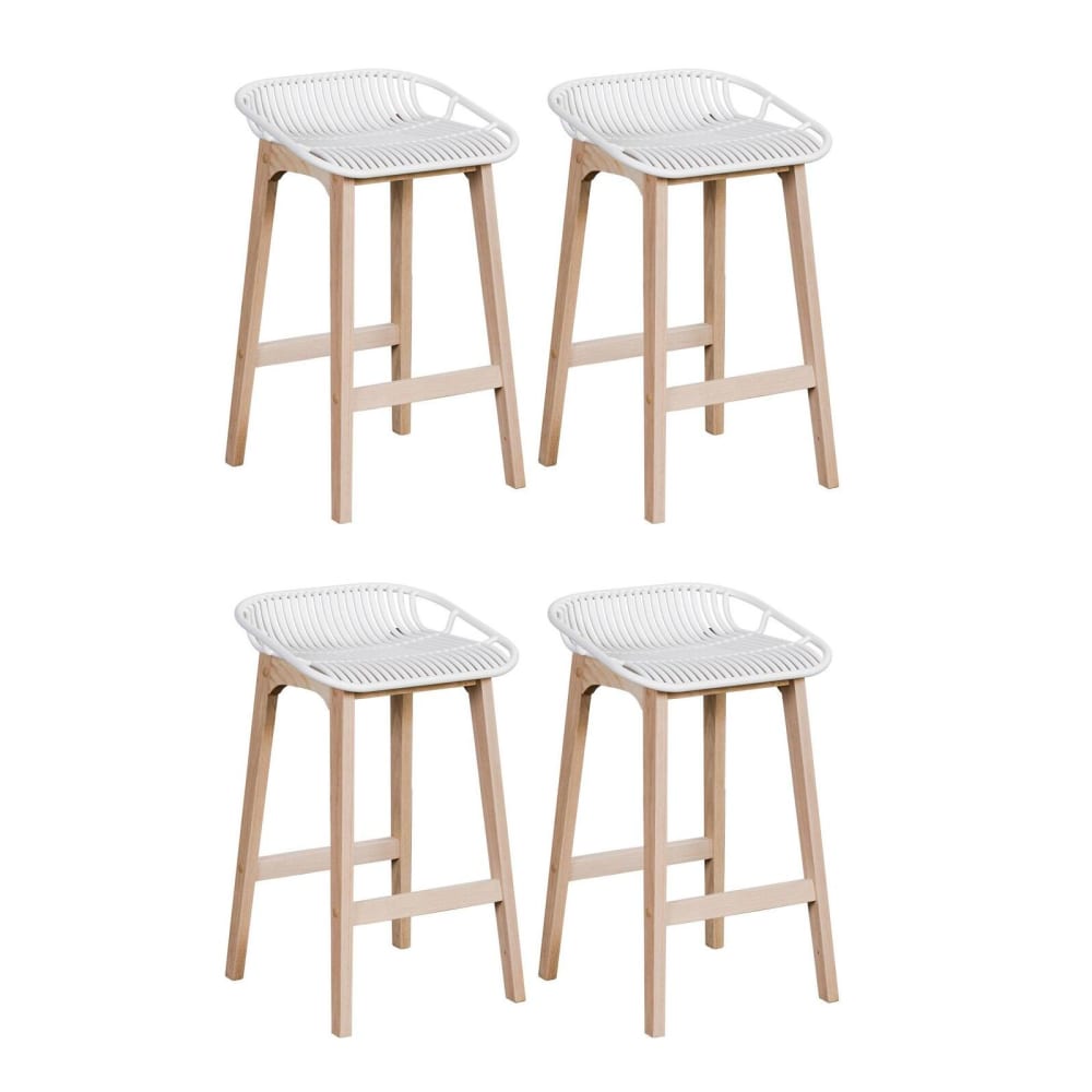 Wohnli Möbelsuche - Lot de chaises d'îlot et bar  en chêne et assise plastique 65cm