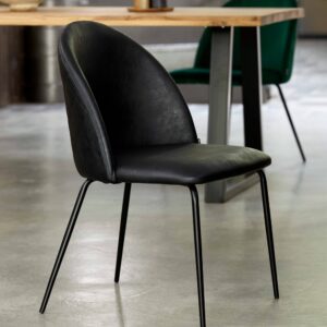 wohnli-moebel-suche-M22128738-1 4er-Set Stühle aus Kunstleder Schwarz 59x80x53cm Stoff Schwarz Oviala Möbel Esszimmermöbel Stühle