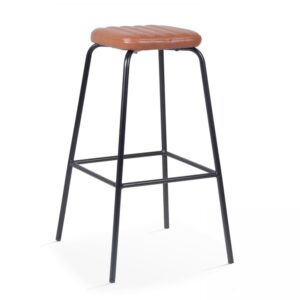 wohnli-moebel-suche-M22130789-1 Set Hocker aus Kunstleder Dunkelbraun 46x77x46cm Stoff Braun Oviala Möbel Esszimmermöbel Barhocker