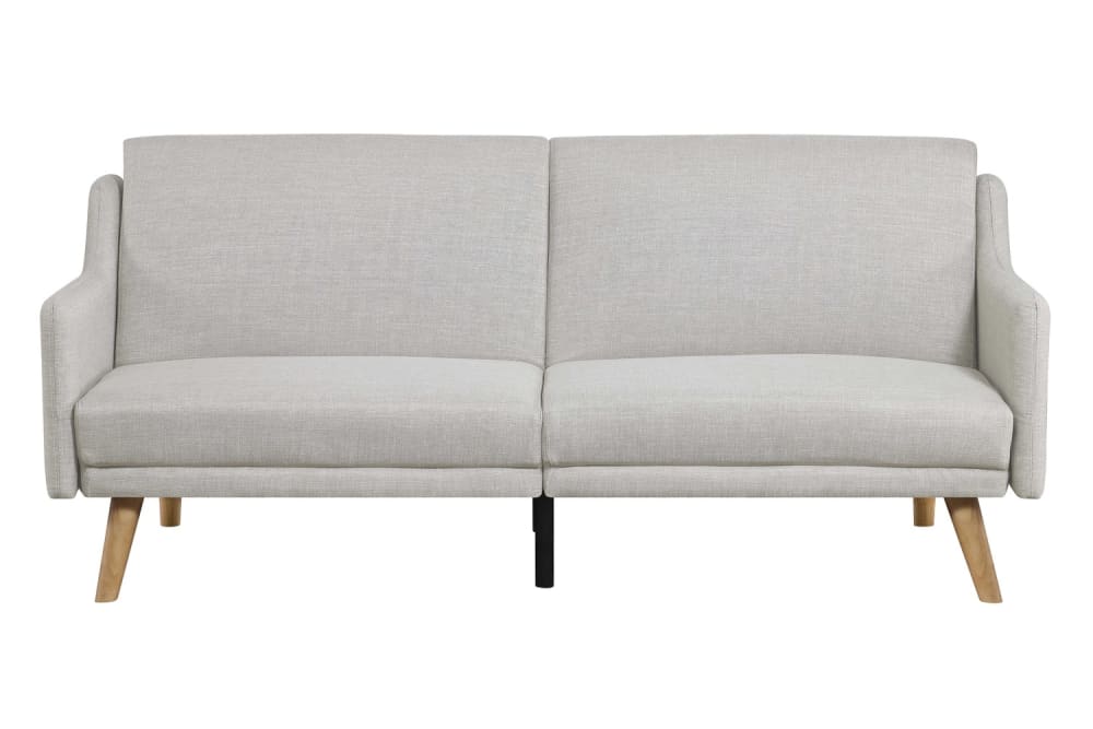 Wohnli Möbelsuche - Skandinavisches Schlafsofa mit 3 Plätzen in hellem grauem Stoff